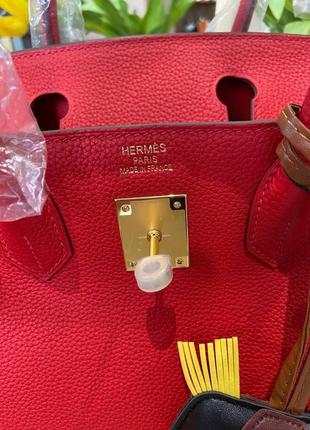 Кожаная сумка в стиле hermes birkin 30 см5 фото