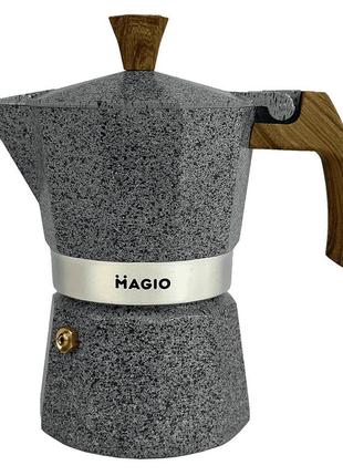 Гейзер для кави magio mg-1010, гейзерна кавоварка для індукції, гейзер kt-386 для кави