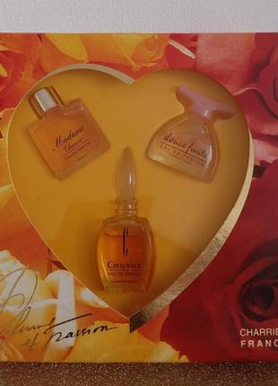 Оригинальный коллекционный набор винтажных миниатюр charrier parfums. франция