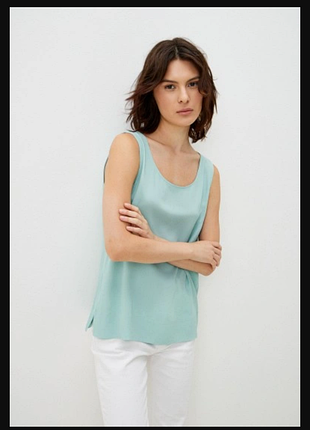 Шелковая майка 14 р цвета тиффани