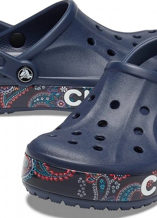 Crocs кроксы клоги сабо шлепки bayaband bandana print clog navy тапочки сандалии