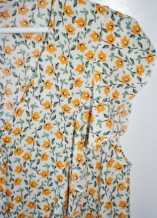 F&f натуральна тканина красива блуза в квітковий принт
