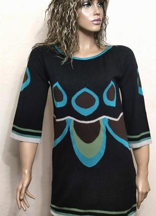 Вовняний  подовженний джемпер  з домішкою ангори missoni італія /2842/
