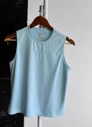 Reebok womens vintage blue tank top sleeveless center logo женская, винтажная, однотонная майка