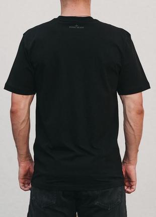 Чоловіча футболка бавовняна stone island 100% cotton / стон айленд чорна літній одяг8 фото