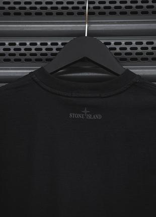 Чоловіча футболка бавовняна stone island 100% cotton / стон айленд чорна літній одяг4 фото