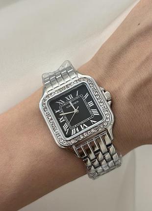 Годинник жіночий, срібного кольору, квадратний циферблат, новинка, топовий