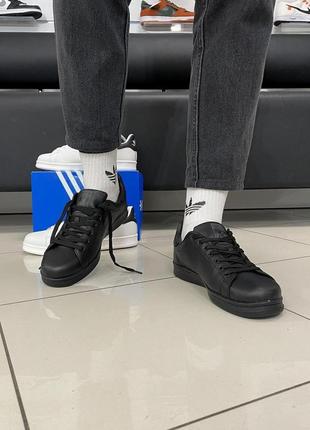 Кросівки adidas stan smith (all black)9 фото