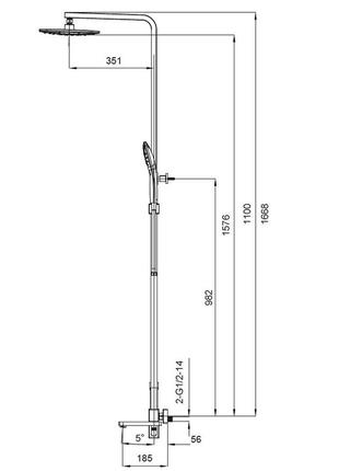 Душова колона із змішувачем koer kb-56009-05 (колір чорний) (kr3507)2 фото