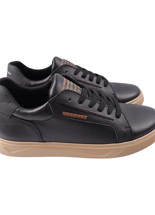 Кеди чоловічі konors чорні натуральна шкіра, 45