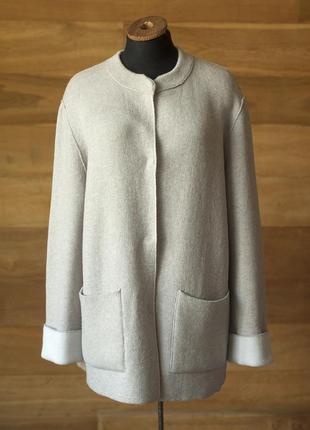 Светло-серый женский шерстяной кардиган le tricot perugia, размер m, l