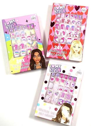 Детские накладные самоклеющие ногти 24 шт