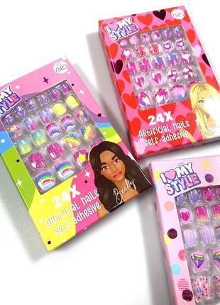 Детские накладные самоклеющие ногти 24 шт