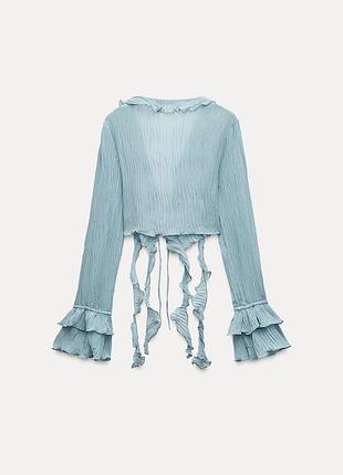 Плиссированный топ с воланами