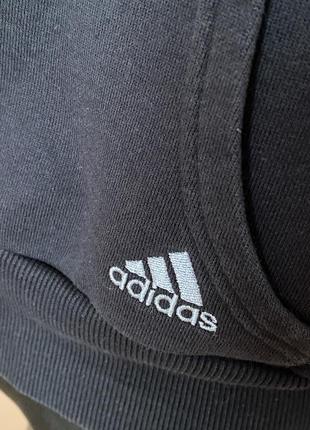 Чёрное худи толстовка с логотипом adidas со стразами спортивная кофта чёрная свитшот5 фото