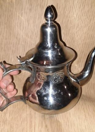 Чайник индукционный металлический заварочнный с рисунком арабский
