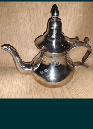 Чайник индукционный металлический заварочнный с рисунком арабский