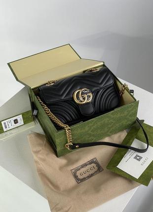 💎 gucci marmont mini shoulder bag, gold hardware 22 x 13 x 6.5 см