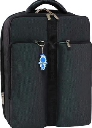 Мужской городской рюкзак для ноутбука чорний 16 л. с плотной спинкой, рюкзак мужчине на каждый день1 фото
