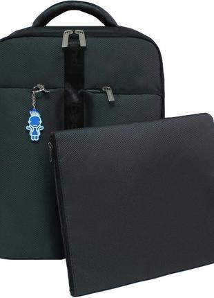Мужской городской рюкзак для ноутбука чорний 16 л. с плотной спинкой, рюкзак мужчине на каждый день7 фото