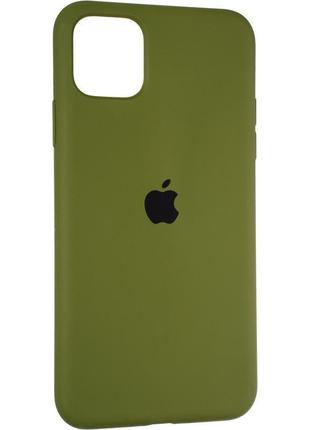 Чохол fiji silicone case для apple iphone 11 бампер накладка full soft pinery green