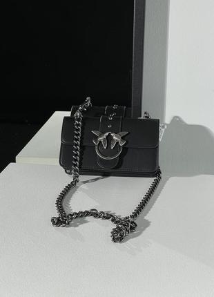 💎 pinko mini love bag one simply black/black 21 х 12 х 7 см