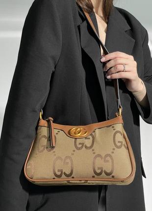 🔥 gucci aphrodite shoulder bag brown textile gg 26 х 16 х 8 см