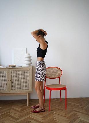 Джинсовые шорты леопардовый принт / укороченный топ5 фото