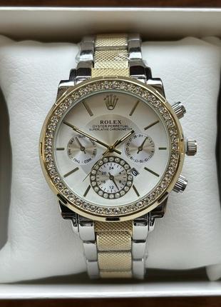 Жіночий годинник на браслеті rolex комбінованого кольору