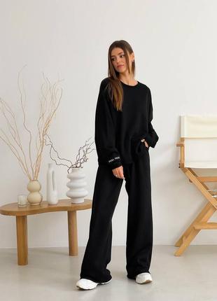 Трикотажный спорт костюм оверсайз