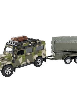 Ігровий набір — land rover defender мінітарі (з причепом)