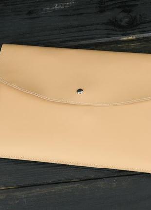 Кожаный чехол для macbook air 13" (2018-2021) дизайн №35, натуральная кожа grand, цвет бежевый