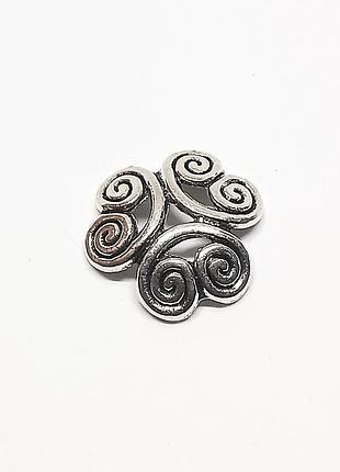 Шляпка для бусин finding объемник подходит для бусин от 14 мм античное серебро 11.5 мм х 12.5 мм