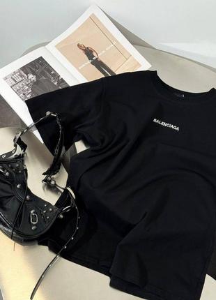 Футболка в стиле balenciaga черная коттон