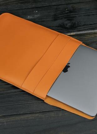 Шкіряний чохол для macbook air 13" (2018-2021) дизайн №25, натуральна шкіра grand, колір бруштин