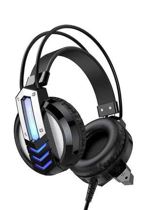 Наушники borofone gaming fun usb led подсветка hi-res bo100 117db black