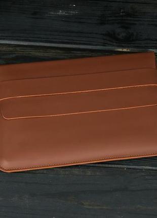 Кожаный чехол для macbook дизайн №24, натуральная кожа grand, цвет коричневый оттенок виски