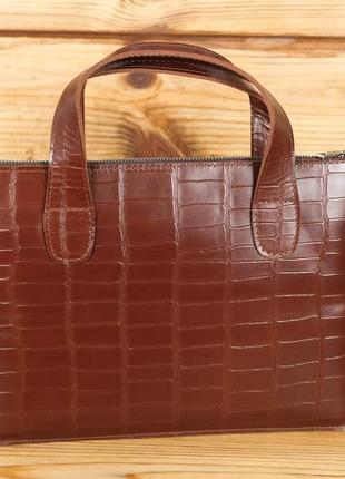 Кожаный чехол для macbook air 13" (2018-2021)  дизайн №43, кожа пуллап, цвет коньяк оттиск №2