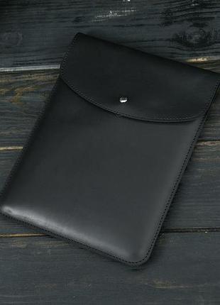 Шкіряний чохол для macbook air 13" (2018-2021) дизайн №36, шкіра італійський краст, колір чорний