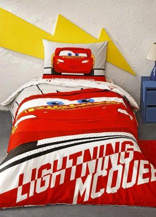 Туреччина 🇹🇷, підлітковий комплект постільної білизни 160×220 см cars lightning