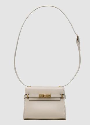 Saint laurent manhattan mini leather shoulder bag cream1 фото