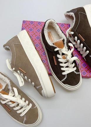 Теплые кеды в стиле tory burch