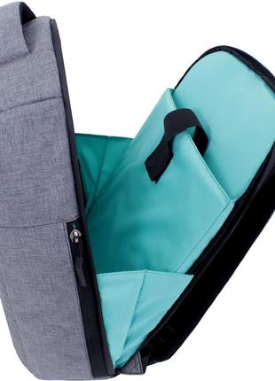 Рюкзак городской для ноутбука на 20 л. деловой рюкзак серого цвета5 фото