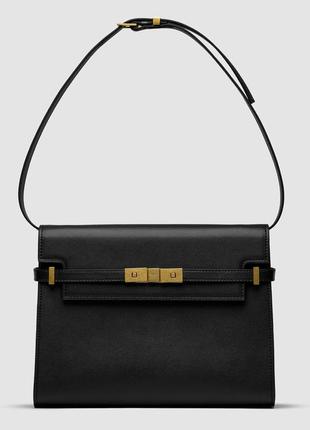 Saint laurent manhattan medium leather shoulder bag black