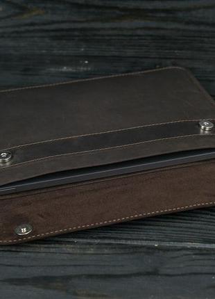 Кожаный чехол для macbook air 13" (2018-2021) дизайн №37, винтажная кожа, цвет  шоколад