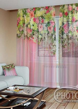 Фото тюль "цветочные ламбрекены" - любой размер! читаем описание!