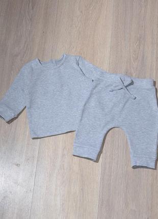 Костюм matalan 0-3 мес. 62 в рубчик на мальчика хлопок хлопковый крутой кофта кофточка штаны штанишки классный костюмчик набор комплект