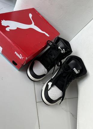 Puma оригинал высокие демисезонные кожаные кроссовки