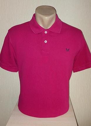Стильне поло малинового кольору crew clothing company made in india, 💯 оригінал