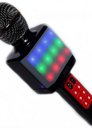 Караоке мікрофон wster ws-1828 c led підсвічуванням (4 голоси/usb/bluetooth)
